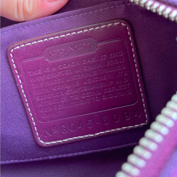 ❌SOLD FB❌ 100% Authentic Y2K Coach Plum Demi Leather Signature 6094 Purse 💜 - Picture 3 of 8